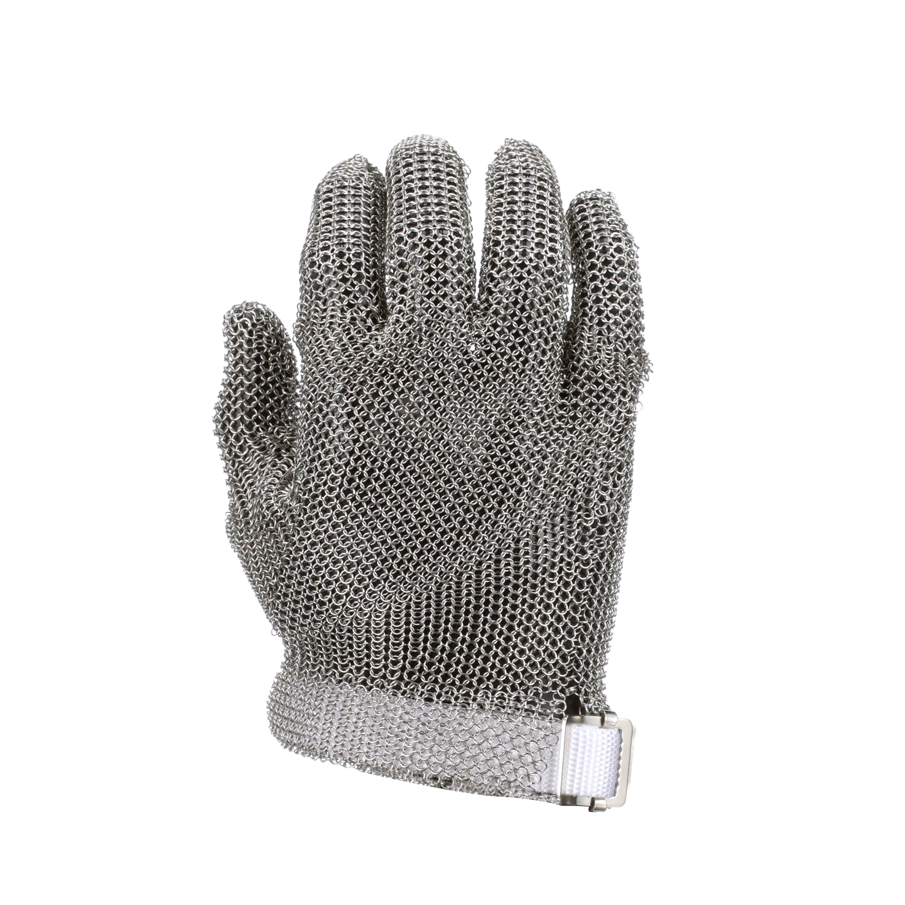 Metal Mesh Glove with Wrist Length Cuff and Replaceable Strap